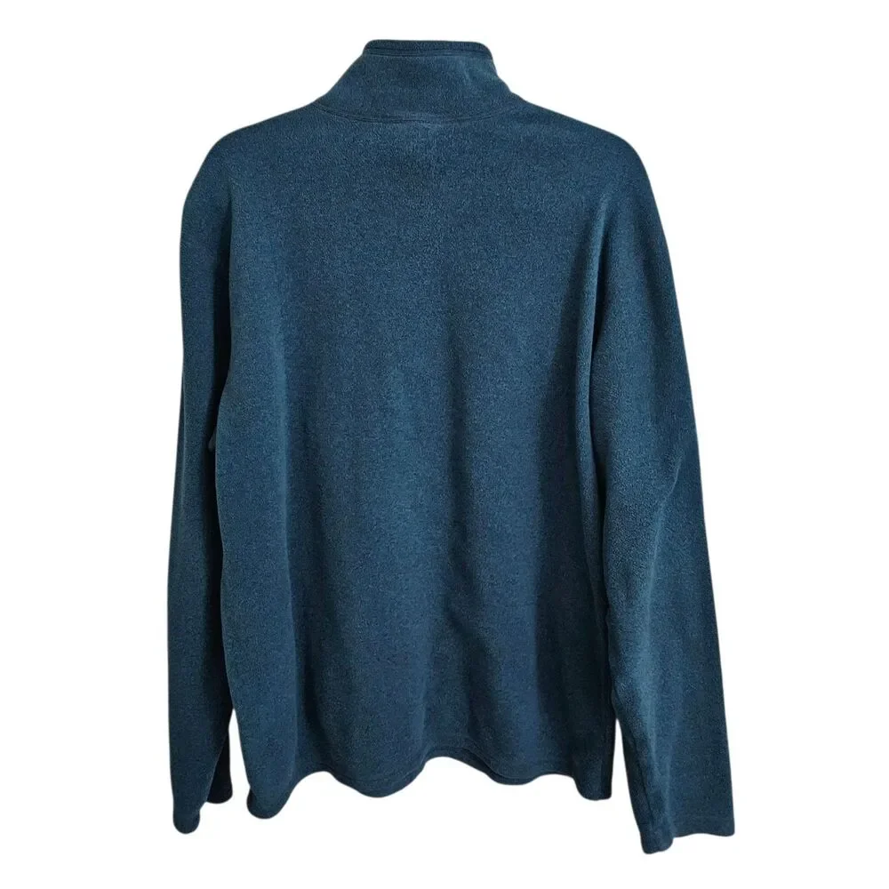 The North Face Sweater Mens Large Blue 1/4 Zip Fleece Mock Neck Outdoor Hiking